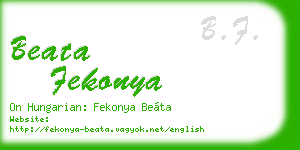 beata fekonya business card